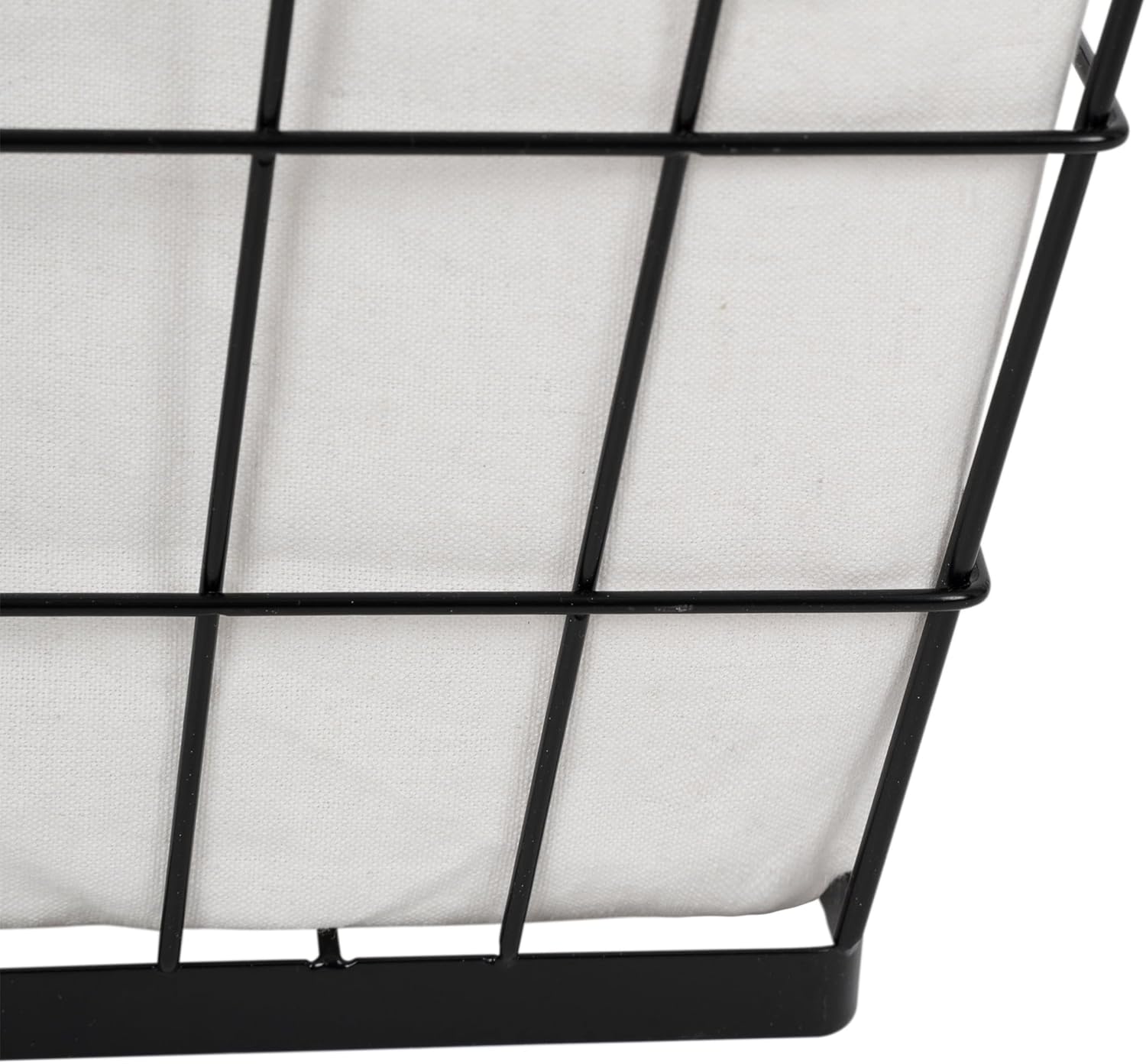 75L Rectangular Steel Wire Laundry Hamper, Black and Natural with Removable Cotton Blend Liner, 20x15x22.4 Inch, Adult Size, 75L Capacity