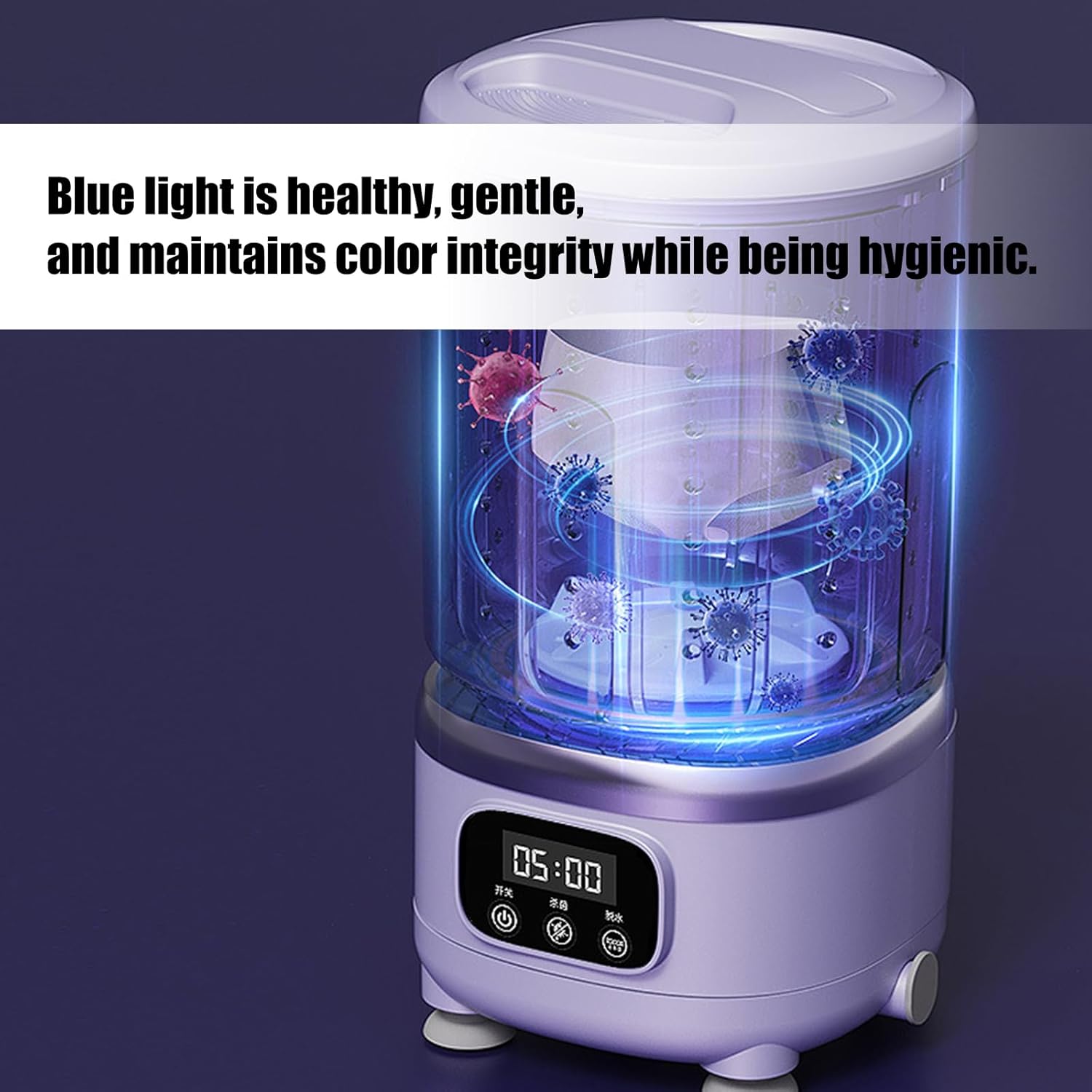 3-in-1 Portable Washing Machine,2L Cordless Underwear Washing Machine with Spin Basket,3 Modes-Washing,Rinsing,and Spinning,3000mAh Laundry Machine for Apartment, Dorm,RV,Use