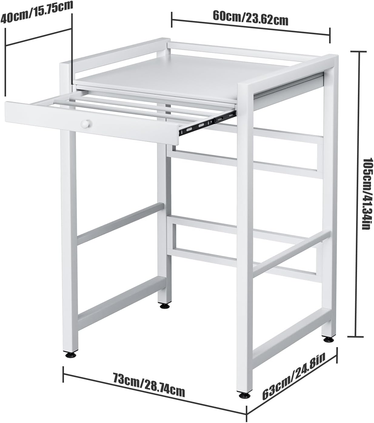 Washer and Dryer Stand, Over Washer and Dryer Storage, Utility Rack with Detachable Countertop, Laundry Room Organizer, Non-Slip Feet, 440lb Capacity, Space-Saving Design for Detergent & Supplies‌