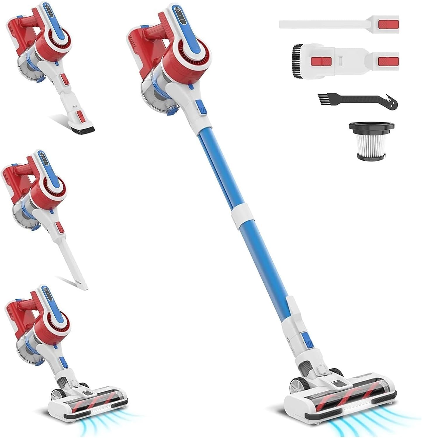 Compatible with Poweart V80 Stick Cordless Vacuum Cleaner,30KPa Suction Up to 45min Runtime 8-in-1 for Hardwood Floor/Home Cleaning Appliances