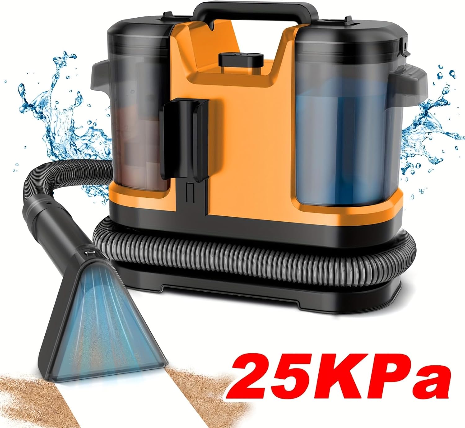 Portable Carpet Cleaner, 25Kpa Powerful Suction Spot Cleaner Machine, Upholstery Cleaner Machine, Home, Sofa, Car Cleaner, C5-Yellow