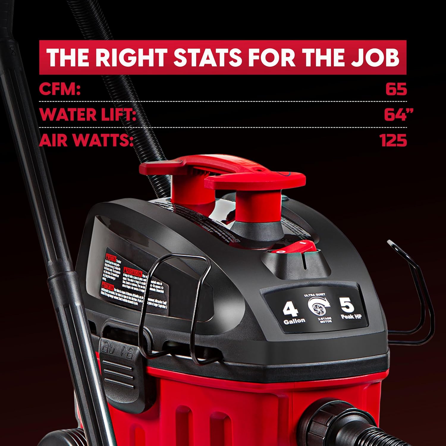 Vacmaster 4-Gallon 5 Peak HP Household Wet/Dry Vacuum - VF408B 1101