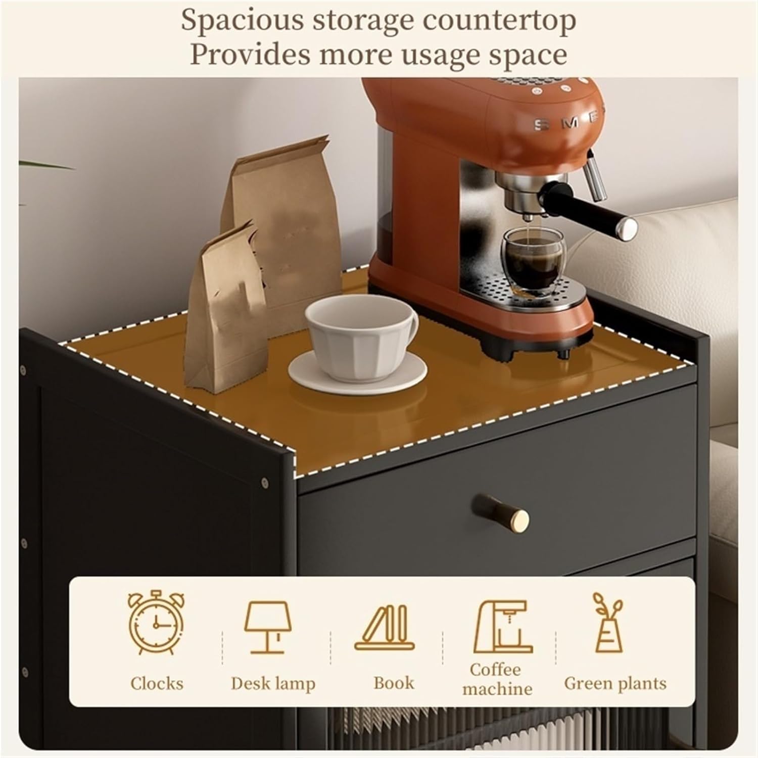 Modern Robot Vacuum Storage, Robot Vacuum Storage Side Table End Table Freestanding Rack for Living Room, Bedroom, Bathroom, Balcony(Natural)