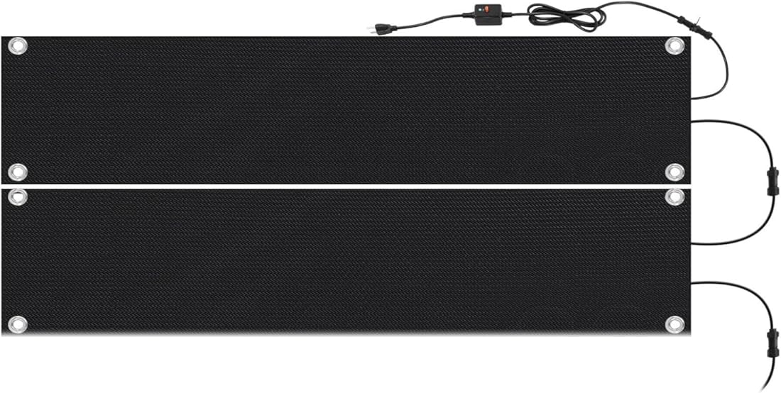 Heated Snow Melting Mats - 10x30In/10x48In Heated Outdoor Mats for Walkways - Electric Snow Melting Mats for Decks Sidewalks - Trusted No-Slip Snow and Ice Melt Heated Driveway Mat(2 Pcs,30 * 30cm)