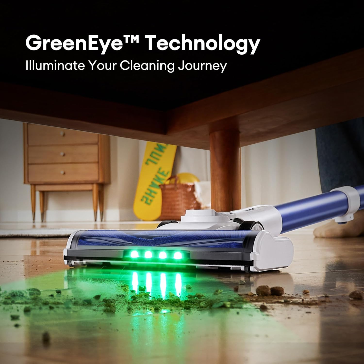 Ultenic Cordless Vacuum Cleaner, 45KPa 500W Motor Stick Vacuum Rechargable,Green Light for Dust Detection, Self Standing Design with 1.5L Dust Cup, Stick Vacuum for Home, Pet Hair, Hardwood Floors