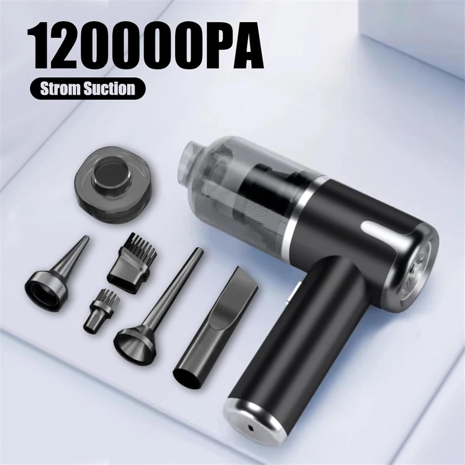 PUCHEN Electric Leaf blowe 120000PA Car Vacuum Cleaner Mini Portable Wireless Hand held Cleaner for Home Appliance Powerful Cleaning Machine Car Cleaner(Grey Pro 4hepa)