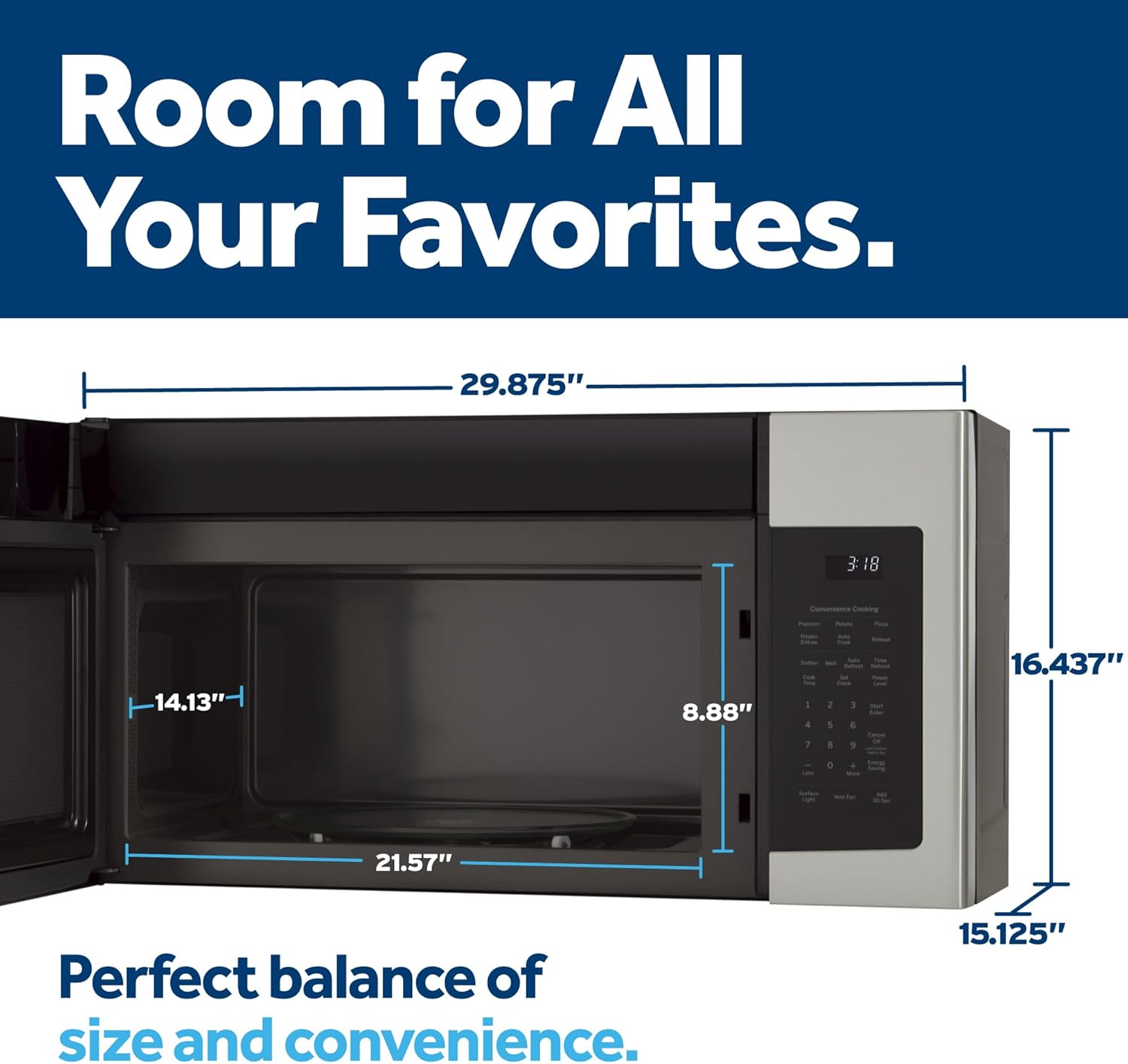 GE 1.8 Cu. Ft. Over-the-Range Microwave Oven with Recirculating Venting