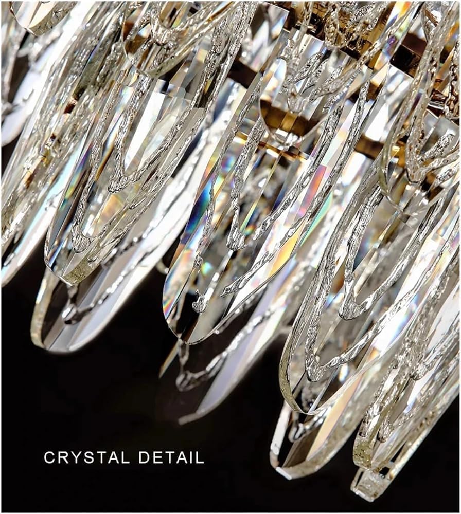 Gold Nordic Luxury Crystal Chandelier Duplex Building Big Lamps for Living Room Lustre Lamparas Household(Dimmable,80cm)