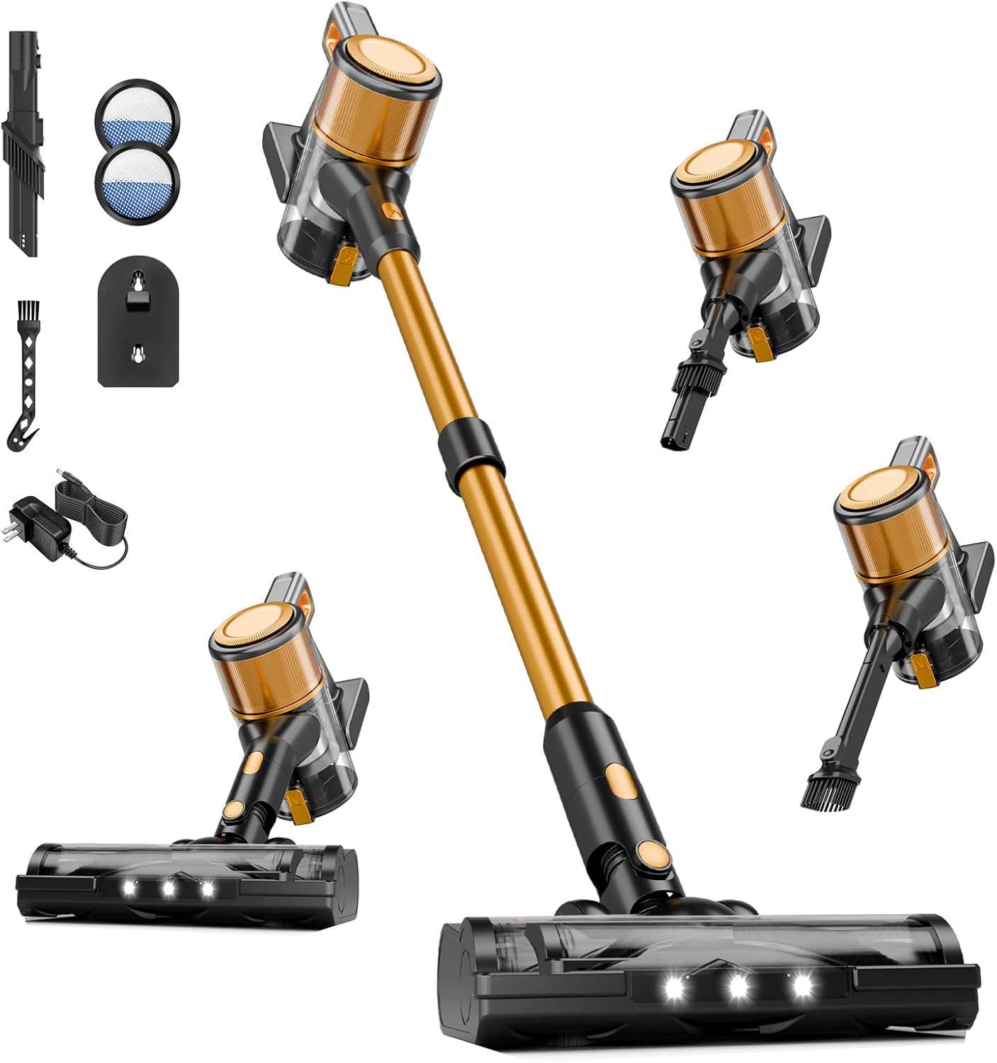 Cordless Vacuum Cleaner, 8 in 1 Powerful Stick Vacuum with 45min Runtime, Anti-Tangle Vacuum Cleaners for Home, Lightweight Handheld Wireless Vacuum for Hardwood Floor, N509-11