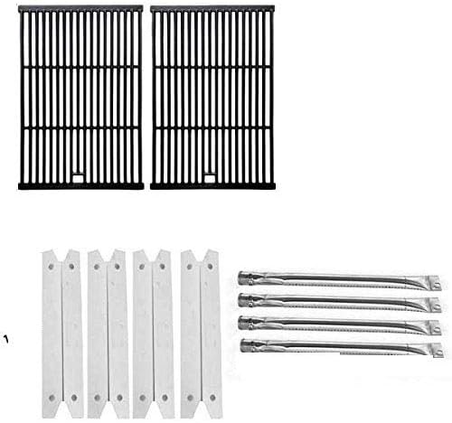 Charmglow Heavy Duty 810-7400-S Gas Barbecue Grill Replacement Kit - 4 Stainless Steel Burners, 4 Stainless Heat Plates and Cast Cooking Grates