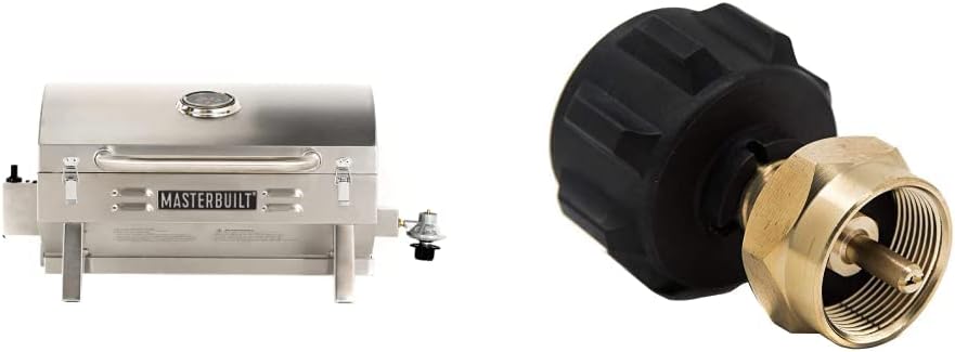 Masterbuilt Portable Propane Grill MB20030819 + GasOne Propane Tank Refill Adapter