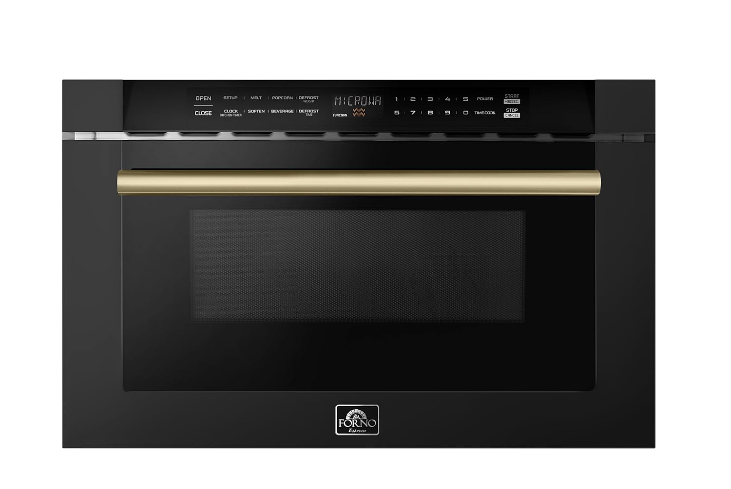 FORNO 24 Inch 1000 Watts Black Microwave Drawer 1.2 cu.ft.