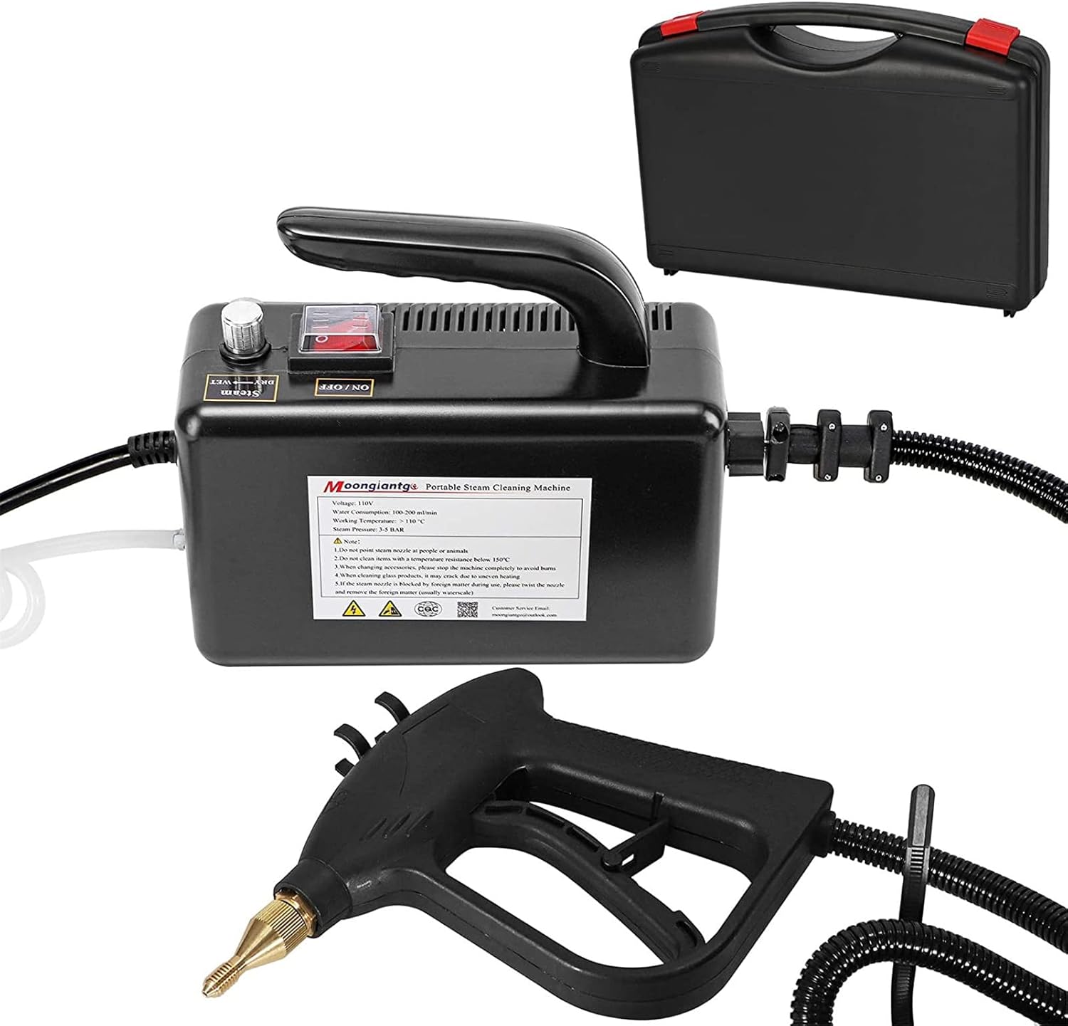 High Pressure Steam Cleaner Handheld Steam Cleaning Machine High Temperature Cleaning Machine for Kitchen Toilet Car 360° All-Round Cleaning