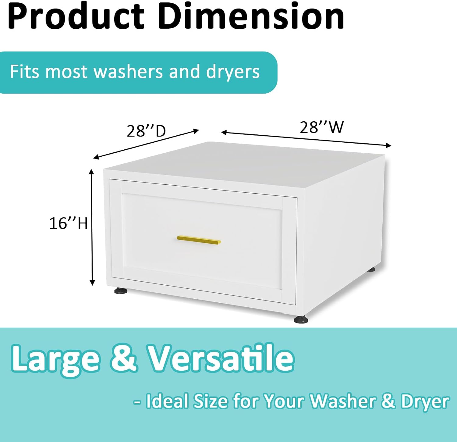 2 Pack Laundry Pedestal with Drawers, Metal Washer Dryer Pedestal Set of 2, 16''H 880 LBS Metal Heavy Duty Laundry Stand, Washer Dryer Pedestal Stand base with Drawer Storage- Black