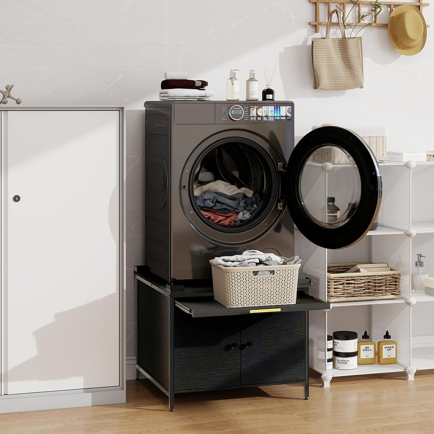 Laundry Pedestal for Washer and Dryer, 24