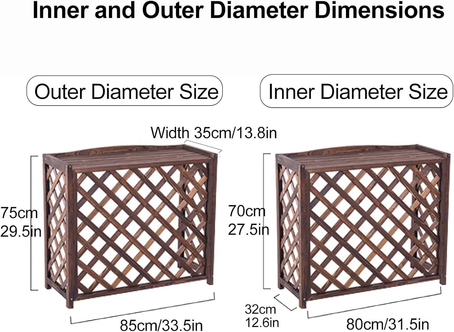 Air Conditioner Cover Wood Ac Covers for Outside Decorative Ac Unit Cover Air Conditioner Covers for Outside Heat Pump Cover HVAC Cover Brown A