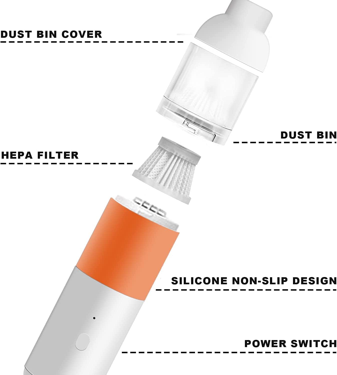 Small Fashion Handheld Vacuum Cordless, 2-Speed Powerful Portable Handheld Vacuum Cleaner for car, Home & Office Pets Hair Cat Litter Cleaning