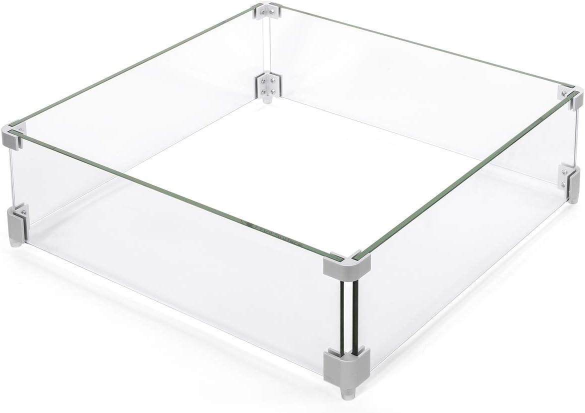 Barton Fire Pit Wind Guard Fire Pit Tempered Glass (18.5