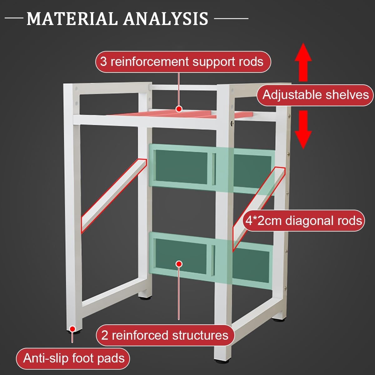 Washer Dryer Stacking Rack Stand,Heavy Duty Over Washer&Dryer Shelves With Adjustable Shelf,Toilet/Washing Machine Storage Rack,Space Saver Washer Dryer Stacking Kit,Height Adjustable,For Laundry(Whit