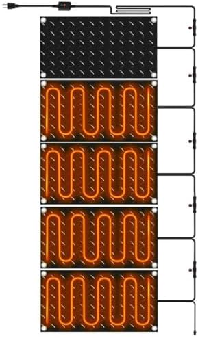 Winter Snow Melting Pads,Anti-Slip Walkway Herringbone Design,Outdoor Mat,Prevents ice Formation,Melts up to 2 inches of Snow per Hour, 5Pcs/10 * 15In (25.4 * 38.1cm)