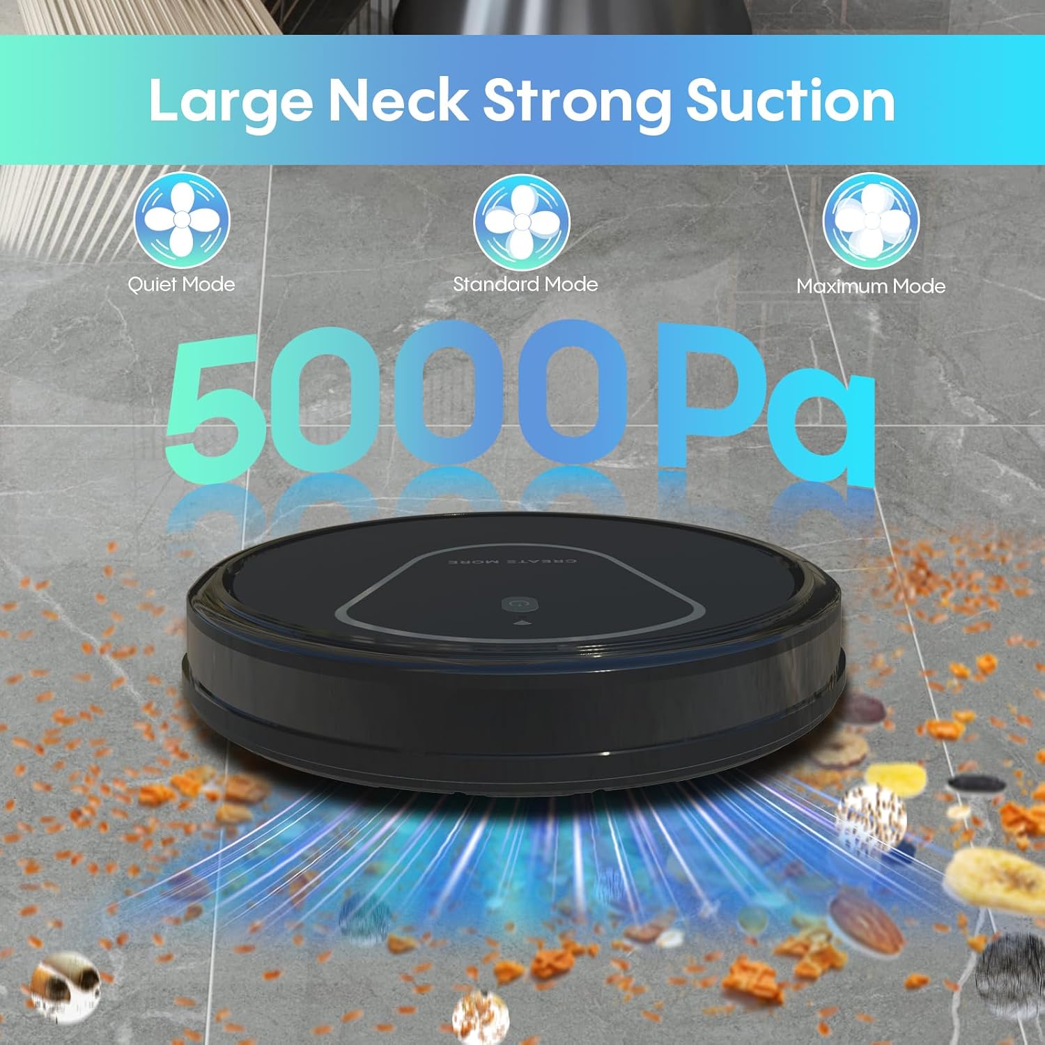 Bagotte Robot Vacuum and Mop Combo, 3-in-1 Robotic Vacuums, 5000Pa Strong Suction Brushless Motor, Auto Recharging,Tangle Free, Timing Function, App/WiFi/Voice/Remote for Hard Floor and Pet Hair