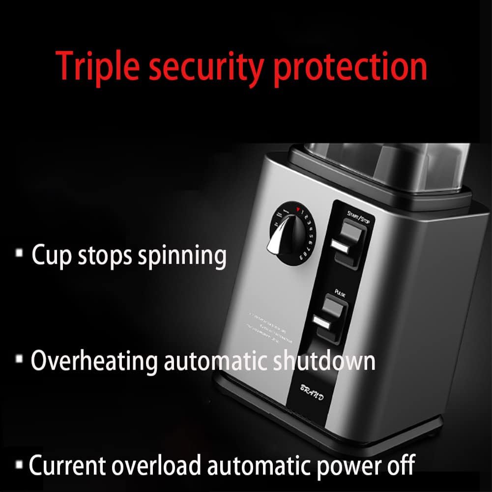 2.2L Blender Smoothie Maker, 2200W Glass Jug Blender Mixer, Commercial Ice Crusher, with Cover Automatic Silent Wall Breaking Machine, for Home Milk Tea Shop Coffee Shop