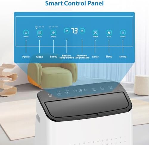 14000 BTU Portable Air Conditioners with Remote Control, 3 in-1 Portable AC Unit up to 700 sq.ft, Auto Swing, 3 Speed, Sleep Mode, 24H Timer for Bedroom, Office, Apartments
