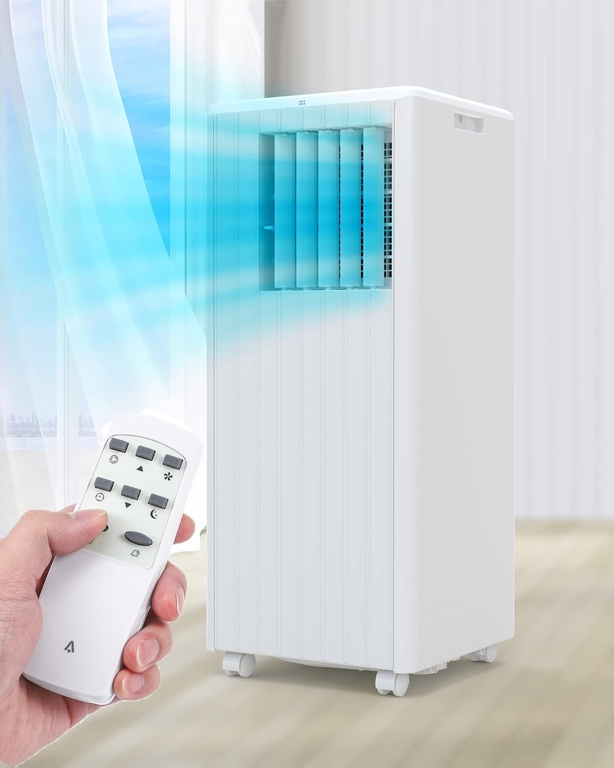 4-In-1 Portable Air Conditioner，8000 Btu Cooling Area 350 Sq，Ft Quick Cooling， Low Noise ，Two Modes Fan，Remove Contro，Dehumidification，Timing Function，For Faminly/Office