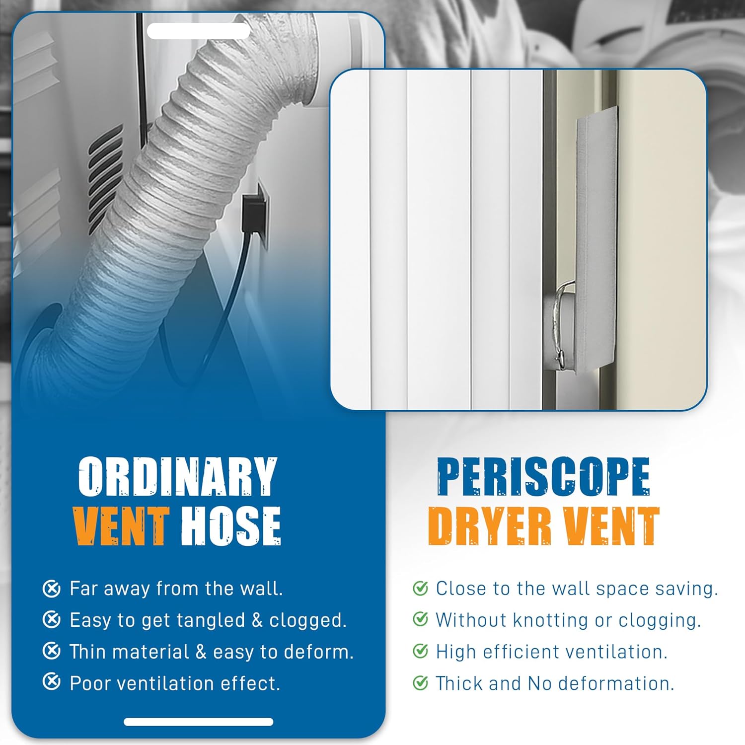 Close Clearance Dryer Vent Periscope Pipe 29