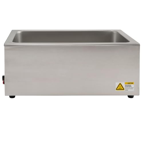 Winco FW-S500 Commercial Portable Steam Table Food Warmer 120V 1200W,Stainless Steel,Large