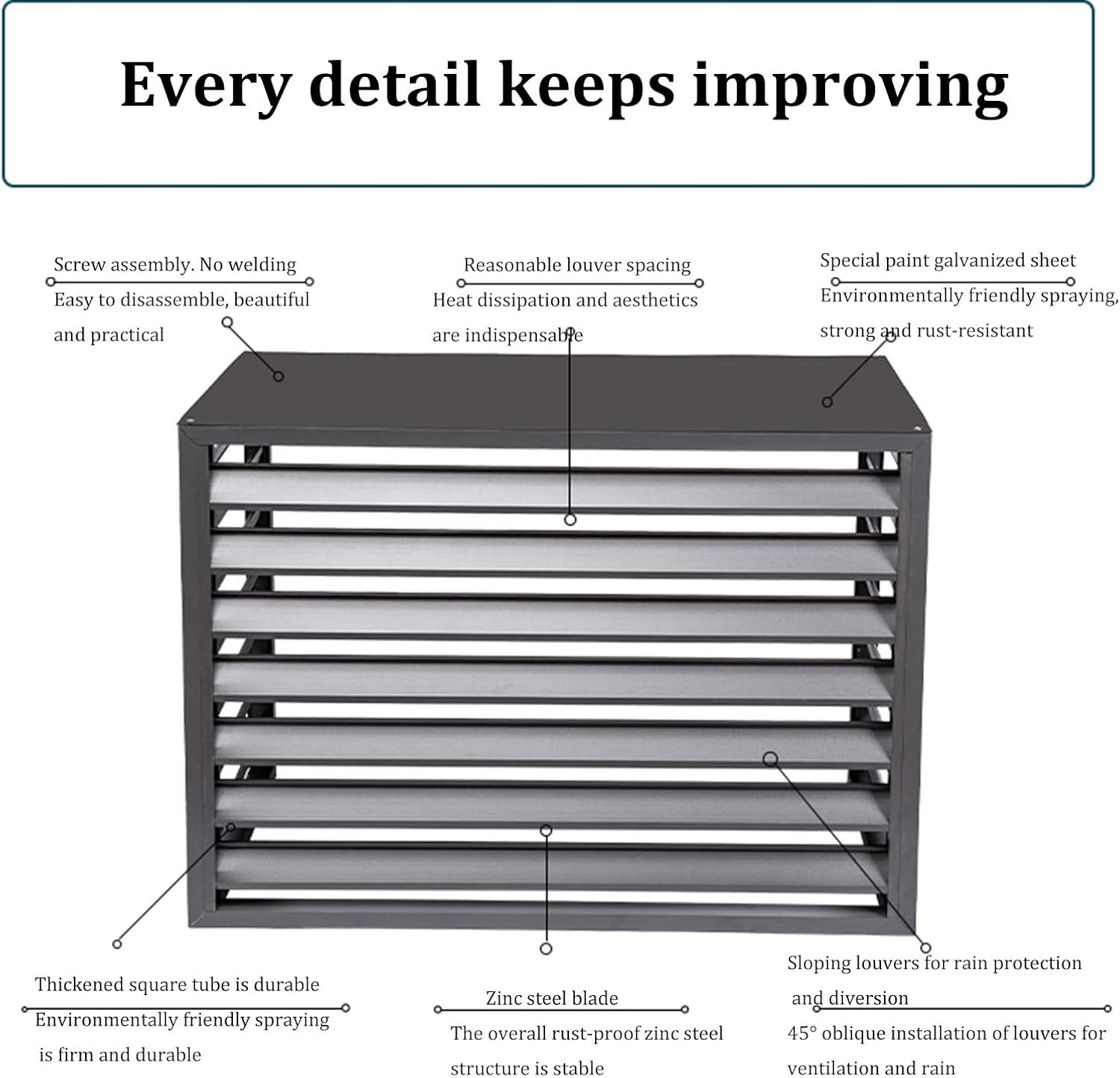 Cover for Outdoor Air Conditioning Cover Decorative Privacy Screen, Aluminum All-Weather Central Air Conditioner Protection Cover for Outside Units,freestanding Enclosure to Cover Garbage Or Ac Units