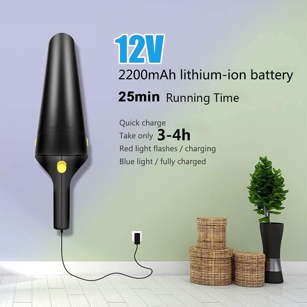 Handheld Auto Vacuum Cleaner for Car Wet and Dry Dual Use,High Power, Handheld Vacuums,6kpaPowerful Suction Mini Vacuum Cleaners (Color : White, Size : B)