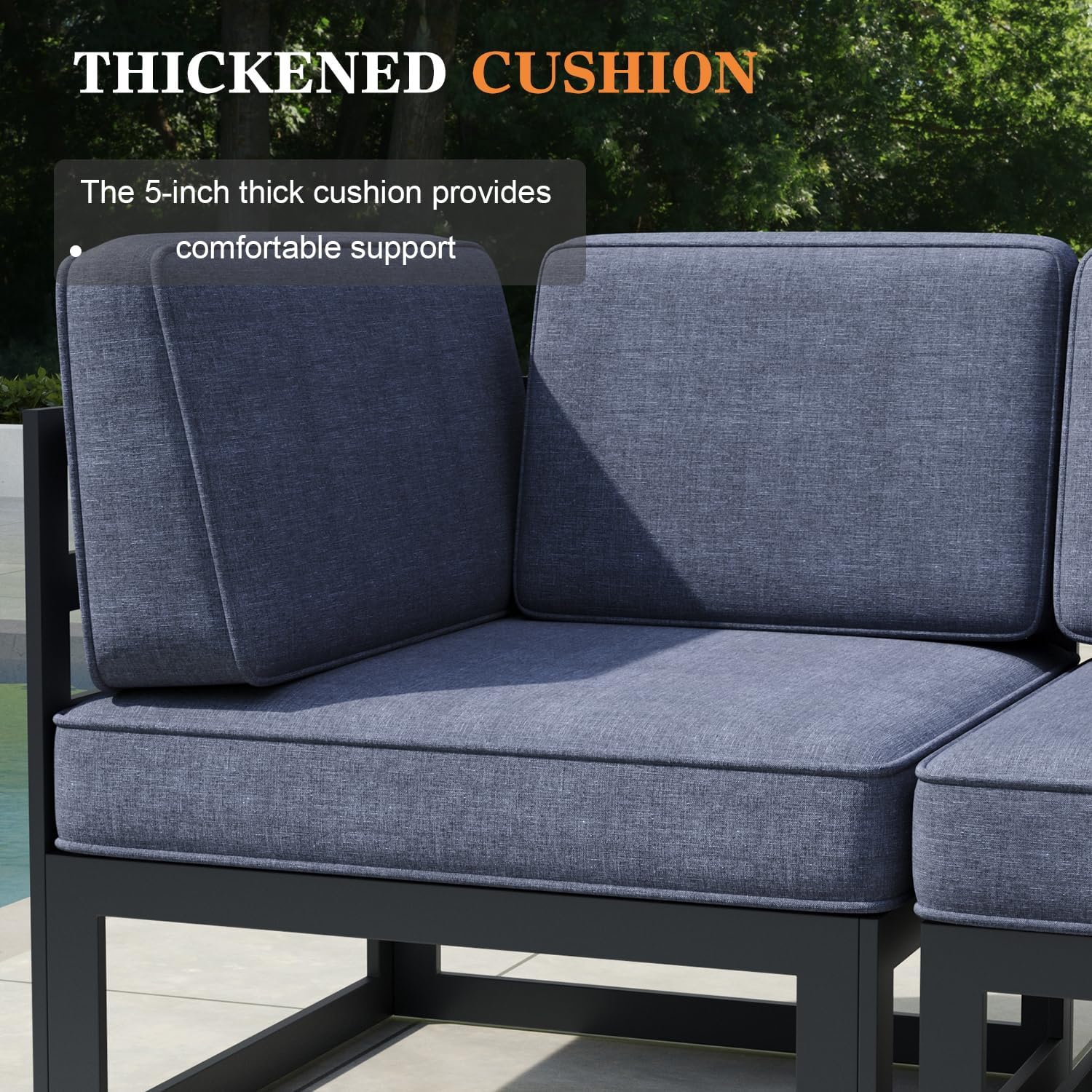 6 Pieces Aluminum Patio Furniture Set with Propane Gas 44