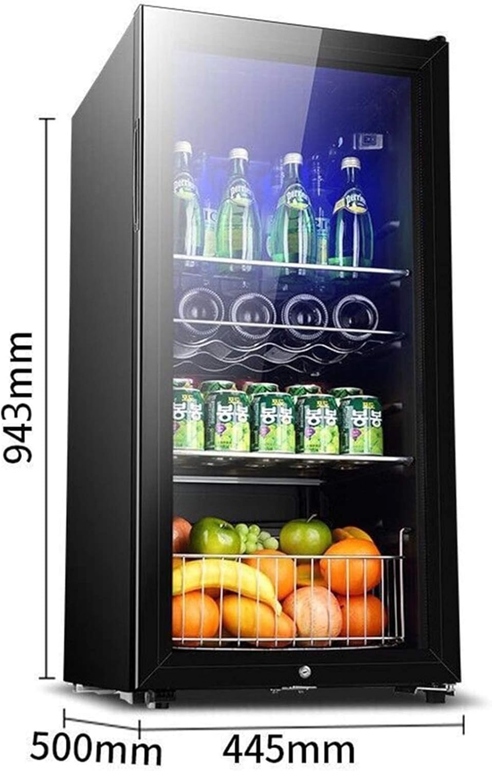 CompressorWine Cabinet Refrigerator, Large Independent Wine Cellar, Adjustable Refrigerator, Energy-Saving Silent Beverage Cooler, Glass Door