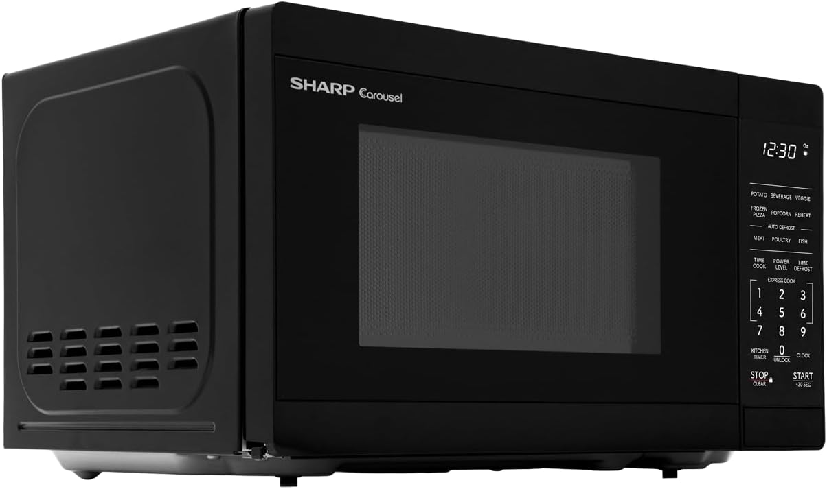 SHARP Compact Countertop Microwave Oven with Removable 10