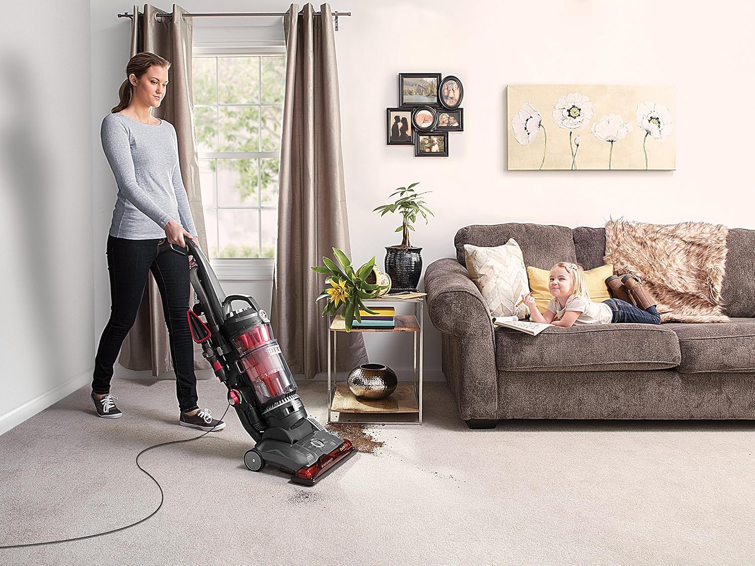Hoover WindTunnel 3 Max Performance Pet Bagless Vacuum Cleaner, Corded Upright Vac, HEPA Media Filtration, Quick Pass Brushroll, Corded Vacuum Cleaners for Home Use