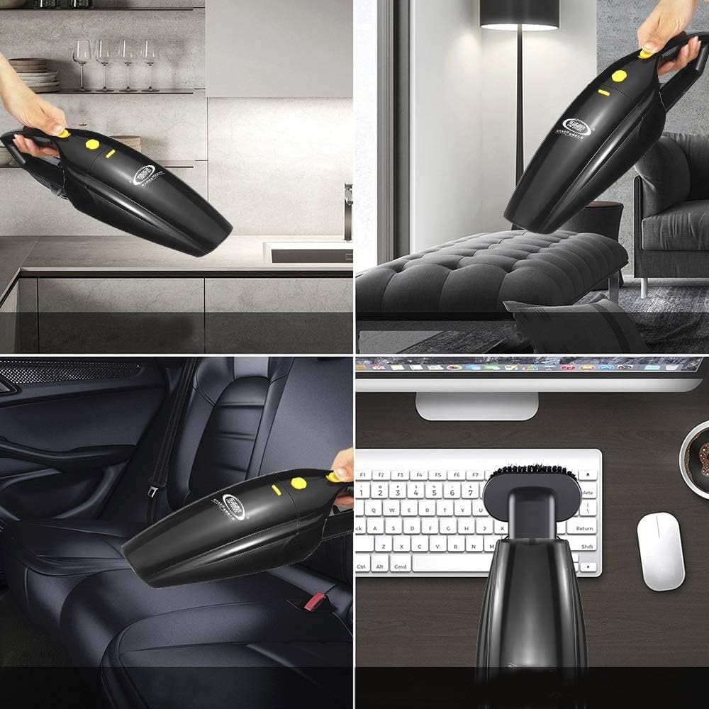 120W Portable USB Home Car Vacuum Cleaner for Auto Cars Suction Home Handheld Cordless Wet and Dry Dual Use Cleaning Tool(Color:White)