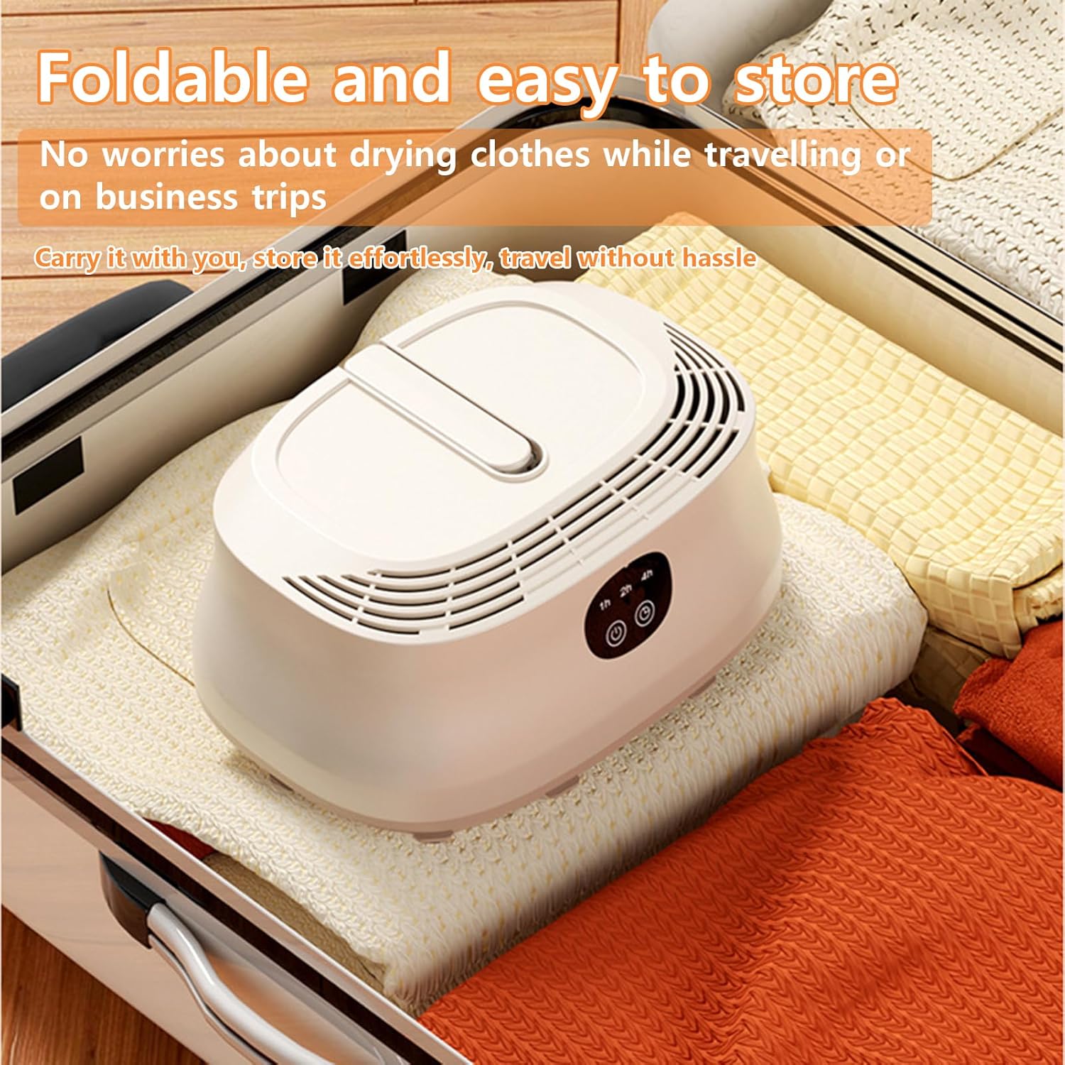 Portable Clothes Dryer,Mini Compact Laundry Dryer With Three Timer Function 10 Minute Quick Drying,Foldable With Timer Suitable For Apartments, Rv Travel, Dormitories, And Hotels