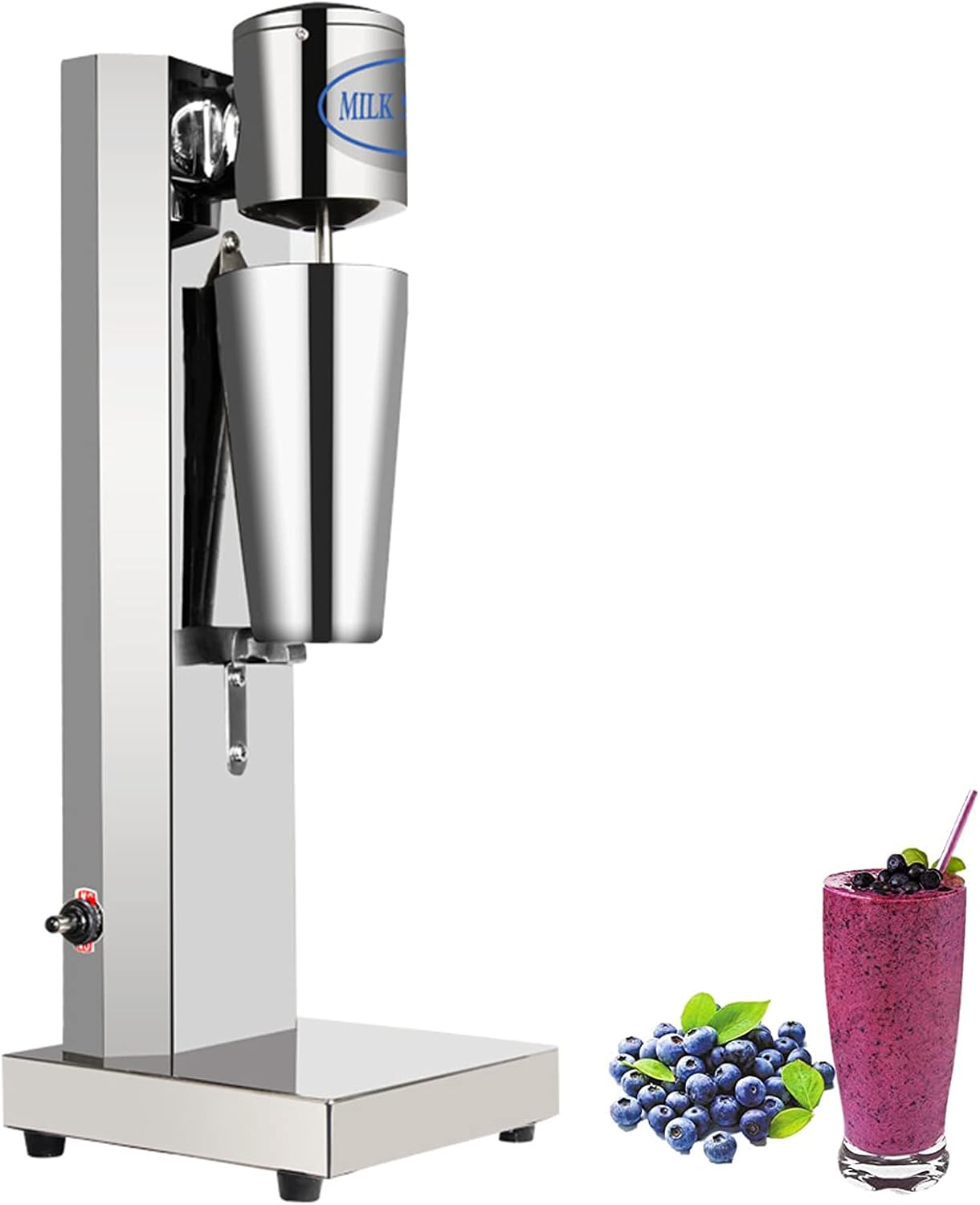 Household Electric Milkshake Maker Stainless Steel Milkshake Maker Drink Mixer Shake Machine Smoothie Milk Ice Cream Blender with 750Ml Cup for Home Business