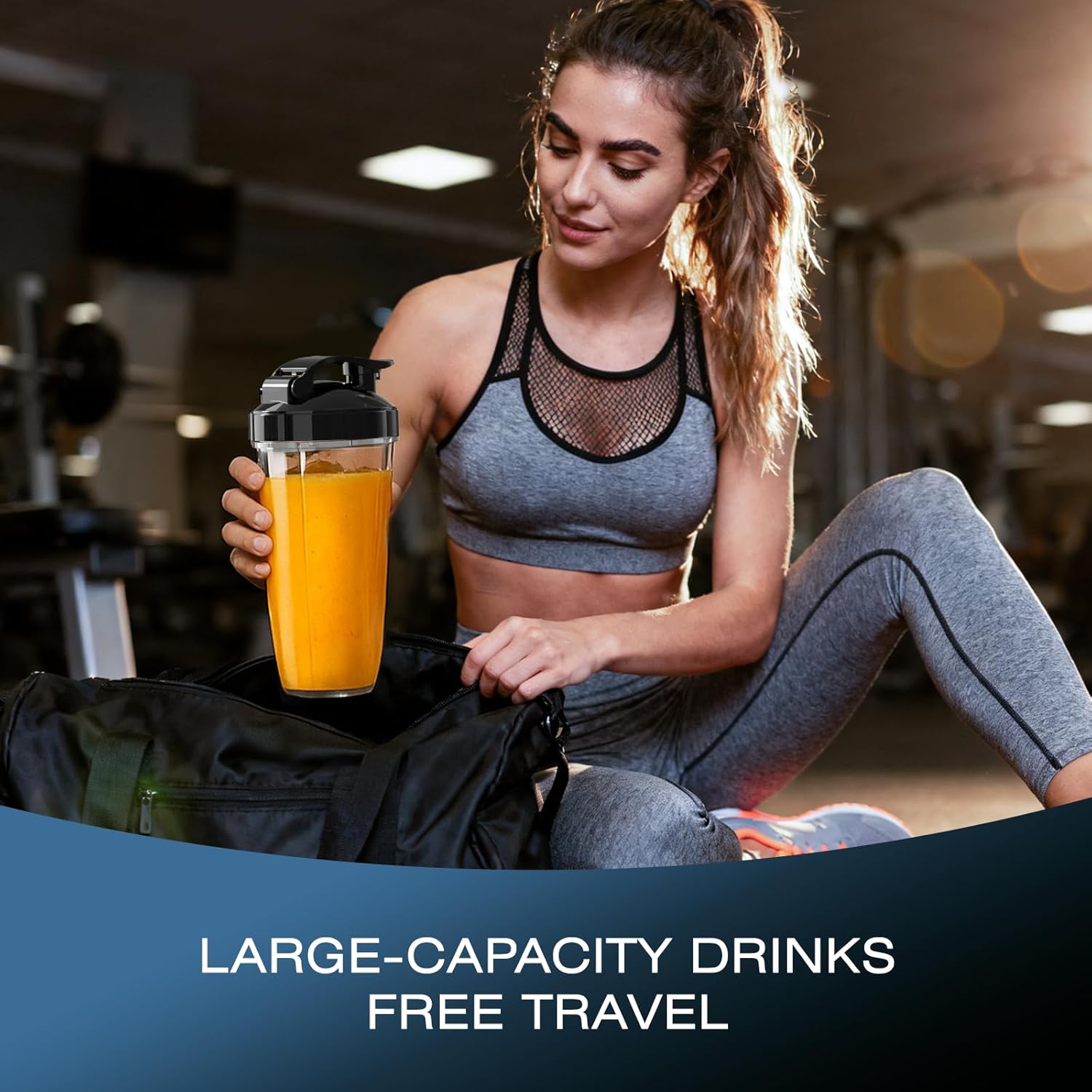 Nahida Blender for Smoothies, 1200W Smoothie Blender for Ice Crushing, Blenders with (2) 6-Fin Blades, Personal Blenders for Kitchen with 23oz, 32oz, 37oz Easy Go Cups for Juices, Silver