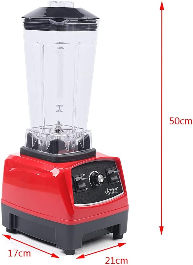 Blender 3HP 2200W Heavy Duty Commercial Grade Blender Mixer Juicer High Power Food Processor Ice Smoothie Bar Fruit Blender(US Stock) (Red)