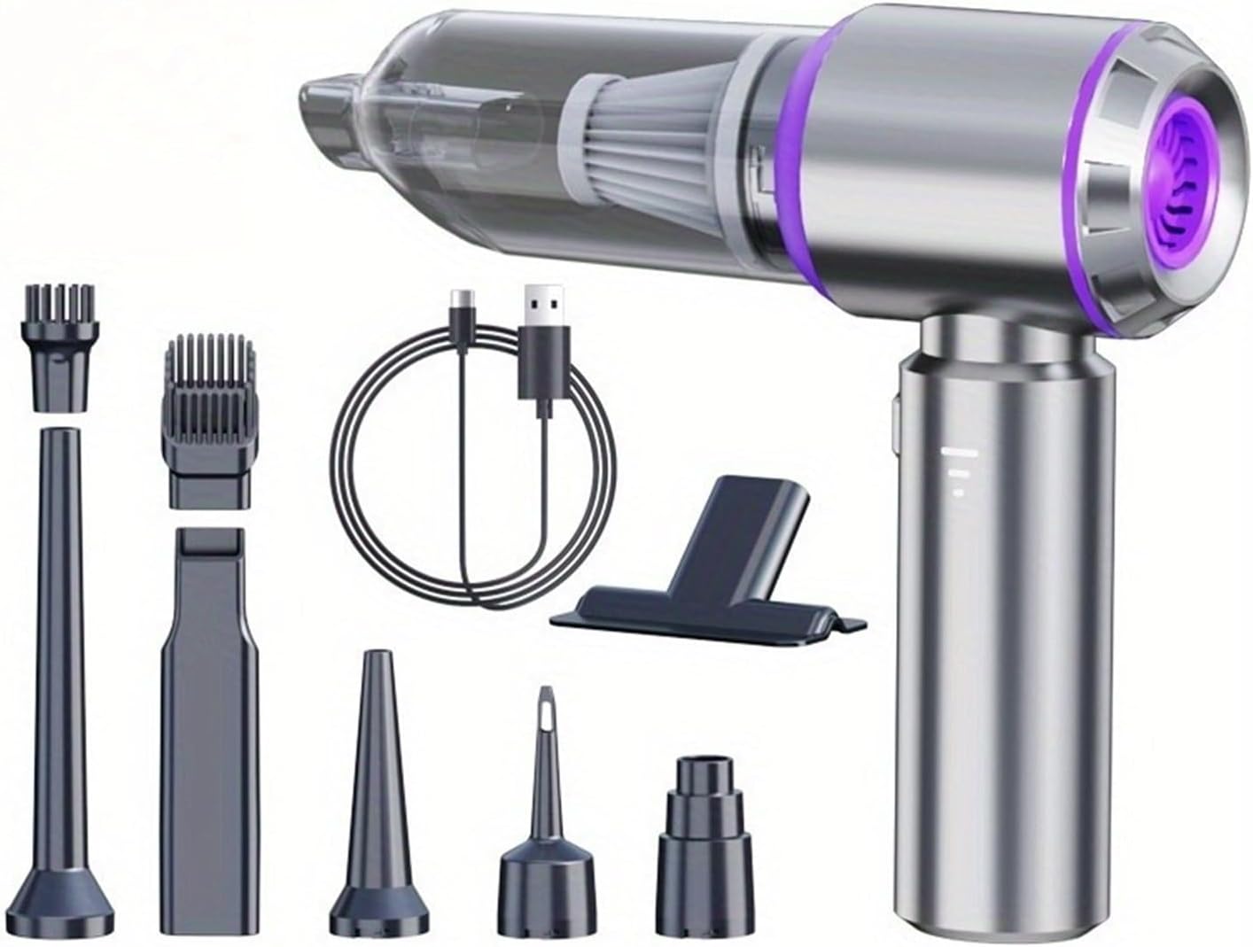 Powerful Cordless Handheld Vacuum Cleaner 30000Pa - 4 in 1 Portable Car & Home Vacuum with Brushless Motor for Pet Hair, Keyboard, and More(Rosy)