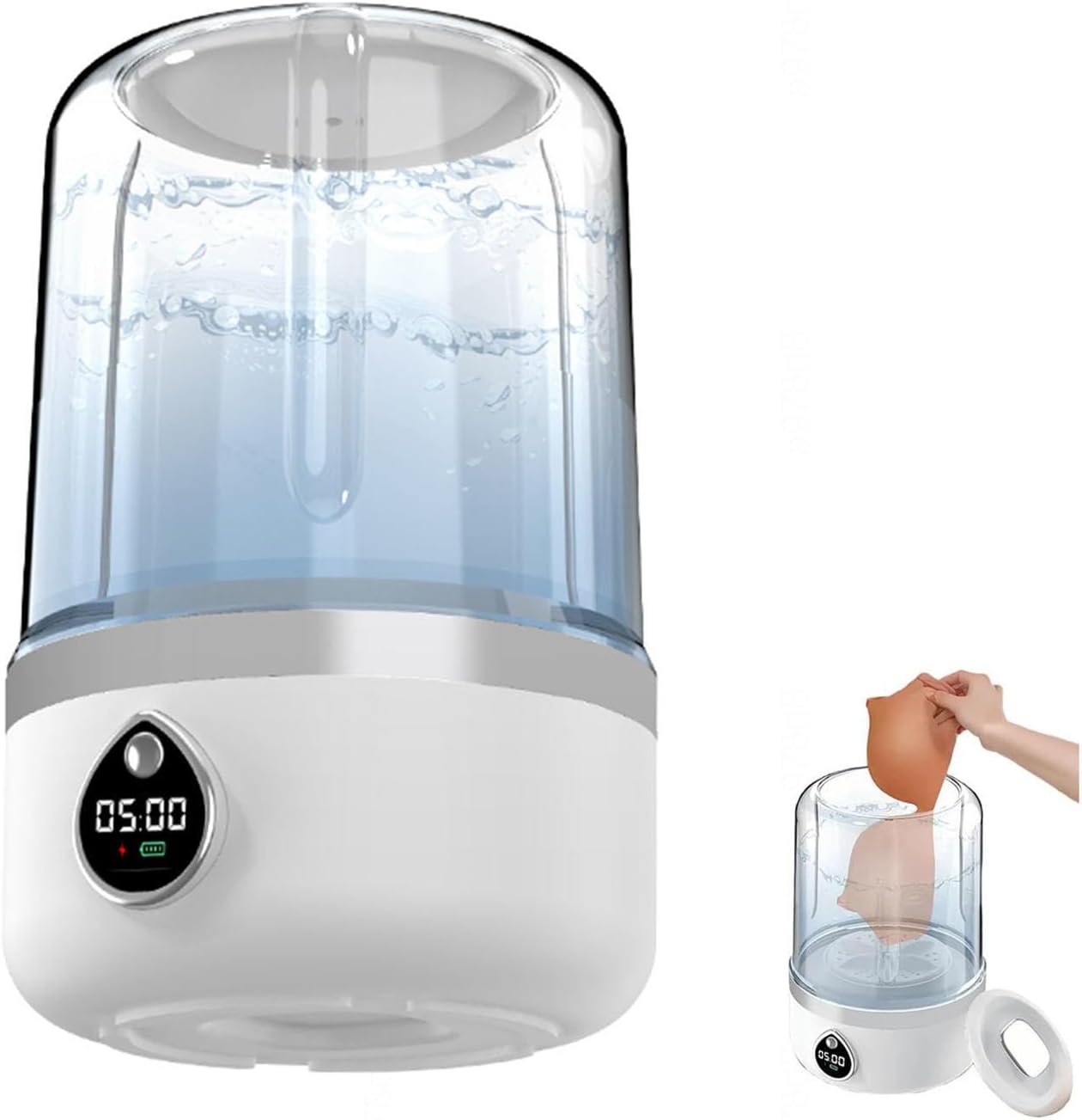 Portable Rechargeable Mini Washing Machine two-way turbine scrubbing Table Top Washing Machine USB Charging with 2 Modes for Bra, Underwear, Socks