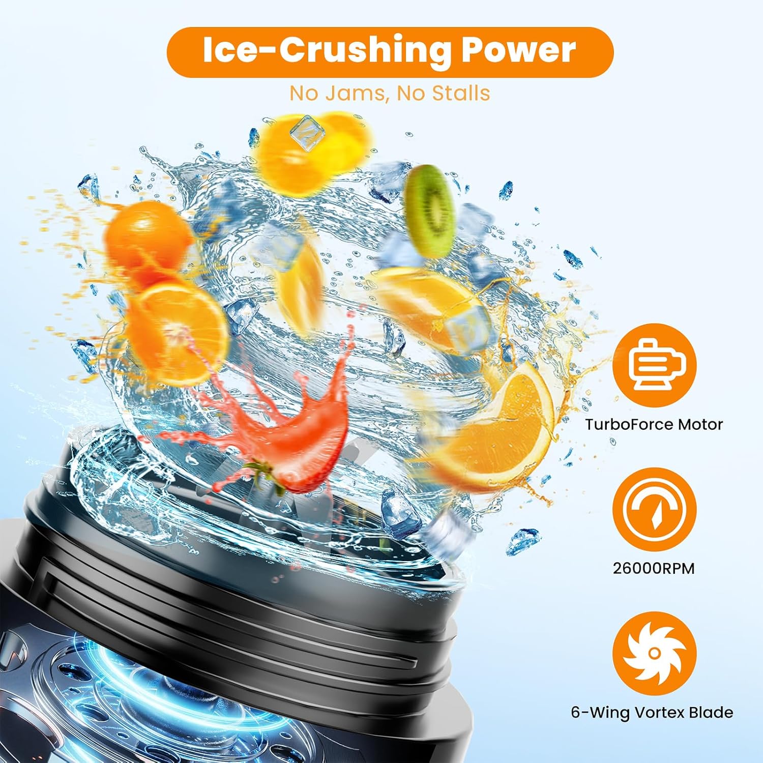 Portable Blender Personal Size, Shakes & Smoothies, 16oz Mini Small Smoothie Blender, 26000RPM Rechargeable Cordless Electric Blender, Travel Gym Offic