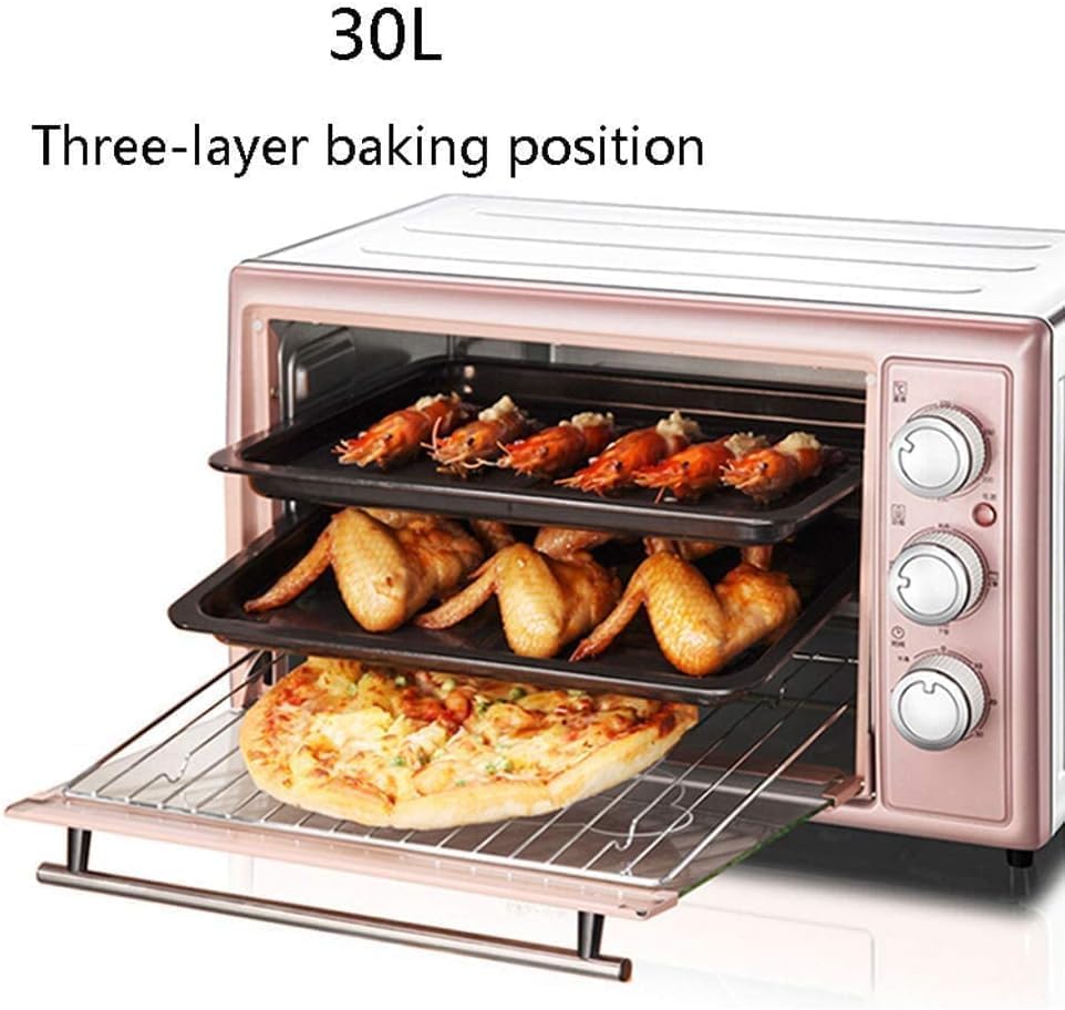 oven mini oven air fryer oven Mini Oven 30L with Controlled Temperature of 60-250 ℃ and 60-Minute Timer 3 Cooking Methods Multifunctional Household Three-Layer Oven with Steel Cover Glass Door with