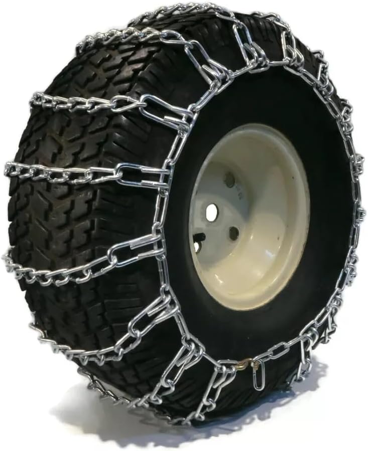 for Pair of 2 Link Tire Chains 20x10x8 for Cub Cadet Lawnmower & Snowblower, Thrower