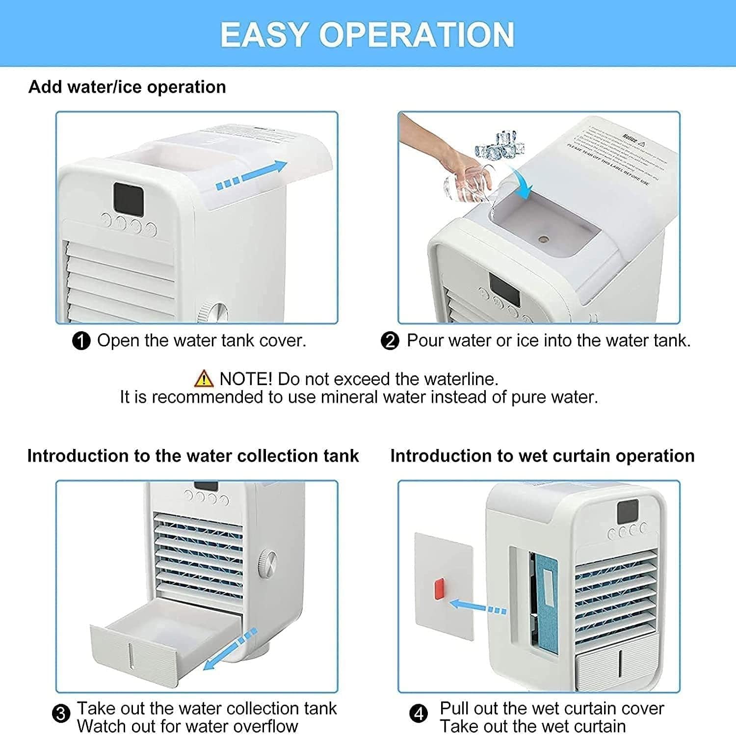 Portable Air Conditioner Fan - Air Cooler Fan, Portable Desktop Cooling Fan, Personal Table Air Conditioner Fan, Ideal for Desktop Office Small Room Dorm