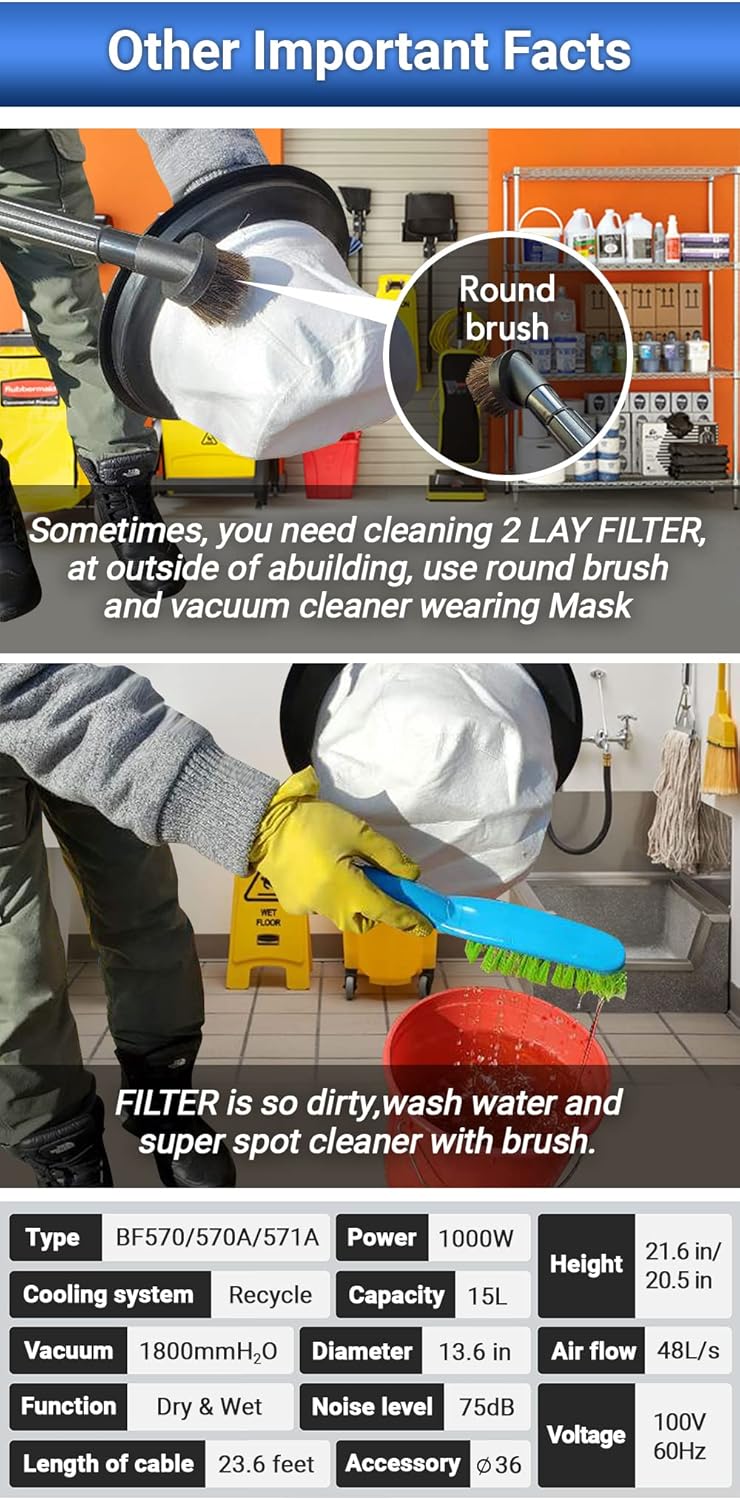 Wild hog Wet Dry Canister Vacuum & Window Blind Cleaner 4 Gal