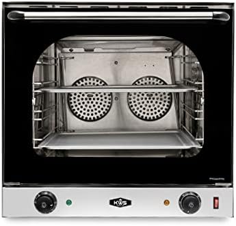 KWS CO-3 1600W Half Size Commercial Countertop Convection Oven, 2 Cu. Ft. - 120V, 4-Tier Toaster w/Front Glass Door, Electric Baking Oven