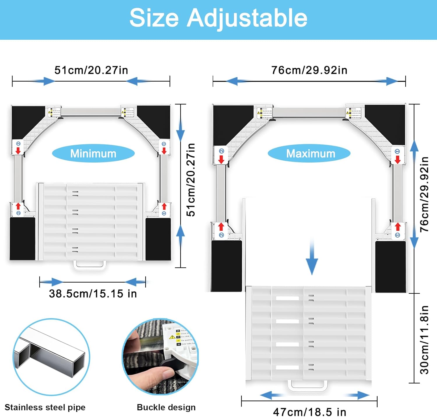 Washer Dryer Stacking Kit, Universal Washer Dryer Stacking Kit with Pull-Out Sliding Plate, Adjustable 29